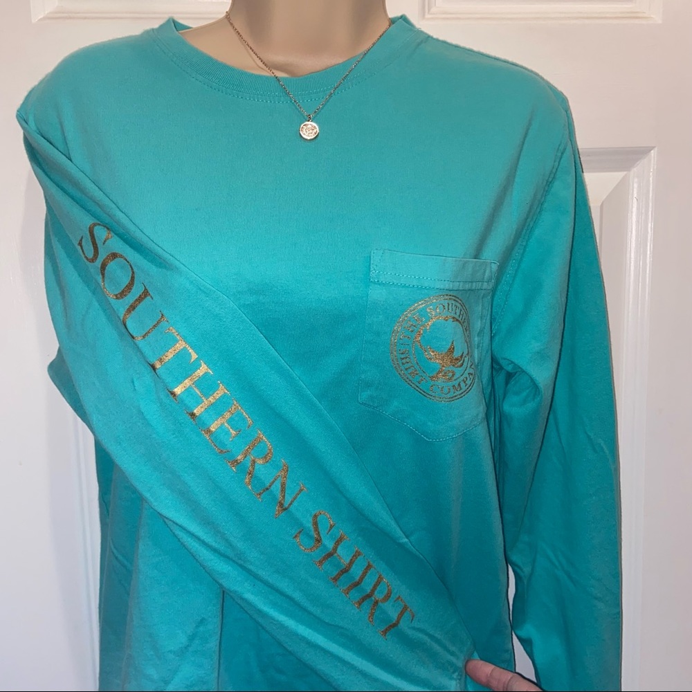 SOUTHERN SHIRT CO FOIL PRINT LOGO POCKET LONG SLEEVE SMALL